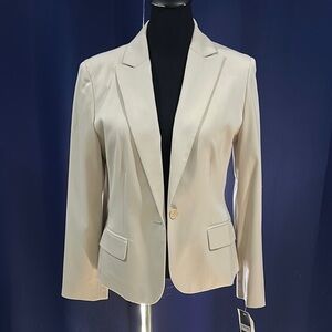 Anne Klein cream colored Tailored Blazer with Notched Lapels size 14